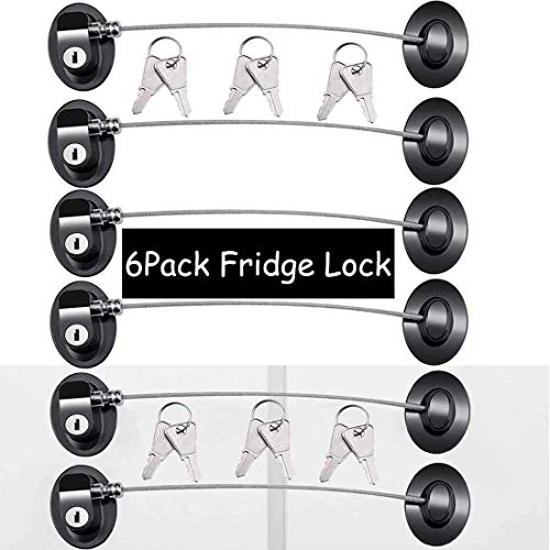  4 Pack Refrigerator Locks With 8 Keys,Child Safety Fridge Lock,Refrigerator Lock Combination,Mini Fridge Lock, File Drawer Lock, Toilet Seat Lock With Strong Adhesive By XccMe (Black)