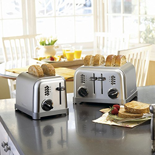 Cuisinart DGB-550BKP1 Automatic Coffeemaker Grind & Brew, 12-Cup Glass, Black And CPT-180P1 Metal Classic 4-Slice Toaster, Brushed Stainless