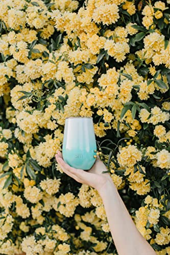  Wine Tumbler With Lid | Cute Stemless Glass Cup With Press-In Lid | Insulated Stainless Steel Coffee Mug | Gifts For Women Men Him Her | Spirit Collection | 12oz | Ocean Quartz