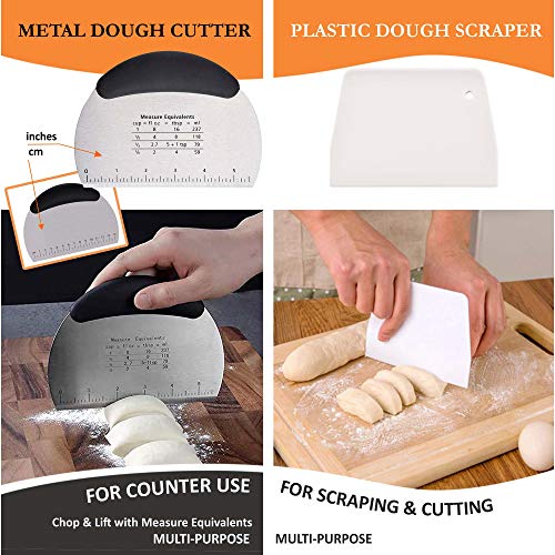  Anneton Bread Proofing Basket Set-A Complete Sourdough Proofing Basket Kit Of 9 Inch Round And 10 Inch Oval Bread Baskets With Cloth Liners Dough Scrapers Dough Whisk Bread Lame And Cleaning Brush
