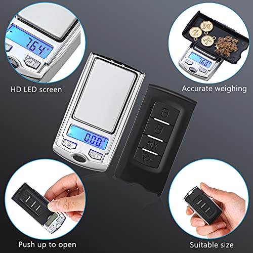  Mini Portable Gram Scale 200g/ 0.01g Mini Digital Pocket Scale Car Key Shape Electronic Scale With Battery For Jewelry, Herb, Food (4)