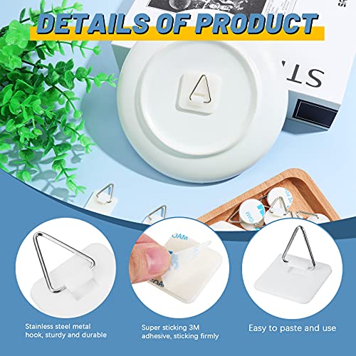  40 Pieces Invisible Adhesive Plate Hanger Round Vertical Plate Holder Self-Adhesive Wall Plate Hanger Self-Adhesive Wall Dishes Hook Rubber Plate Wall Hanger For Bathroom Kitchen Department Office