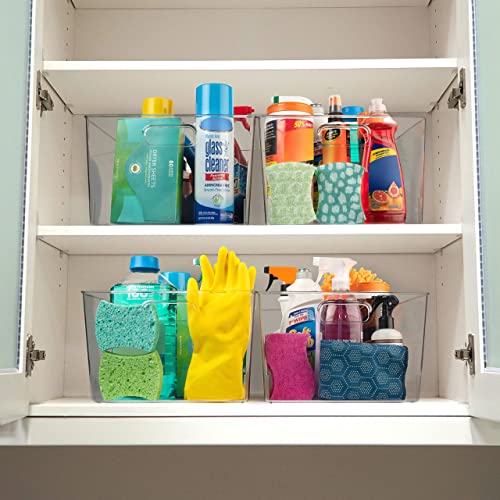 Clear Plastic Storage Bins – XL 4 Pack Perfect Kitchen Organization Or Pantry Storage – Fridge Organizer, Pantry Organization And Storage Bins, Cabinet Organizers