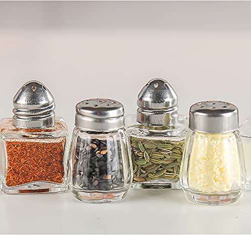  30 Pack Mini Spice Shakers, 0.5 Oz Glass Salt And Pepper Shakers Clear Salt Pepper Holder For Wedding, Restaurant, Home, Kitchen, Travel, Camping, Buffet Supplies
