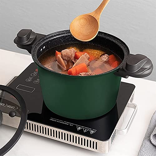  Non-stick Soup Pot, Stew Pot, Household Soup Pot, Induction Cooker Gas Stove General Gas, Multi-Function Micro-Pressure Cooker Large Capacity (Color : Green)