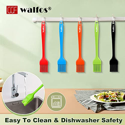  Silicone Pastry Brush, Heat Resistant Basting Brush Set, Perfect For Baking,BBQ Grill,Kitchen Cooking,Strong Steel Core And One-Pieces Design,BPA Free And Dishwasher Safe (5 Pcs)