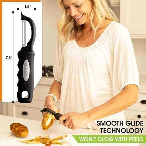  Spring Chef Premium Swivel Vegetable Peeler, Black