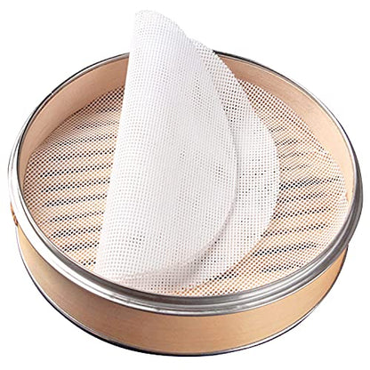  4Pcs 10 Inch Non Stick Silicone Steamer Liners Mesh Mat Pad Steamed Buns Dumplings Baking Pastry Dim Sum Mesh