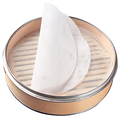  4Pcs 10 Inch Non Stick Silicone Steamer Liners Mesh Mat Pad Steamed Buns Dumplings Baking Pastry Dim Sum Mesh