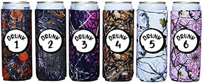  Axendale Tall Can Sleeve For Slim Can And Tall Beer Cans - Set Of 6 12oz Skinny Insulated Cooler Sleeves To Keep Drinks Cold - Compatible With Truly, Michelob Ultra, Seltzers, Redbull (Color Glitter)