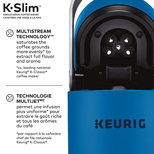 Keurig® K-Slim Single Serve K-Cup Pod Coffee Maker, Featuring Simple Push Button Controls And MultiStream Technology, Twilight Blue