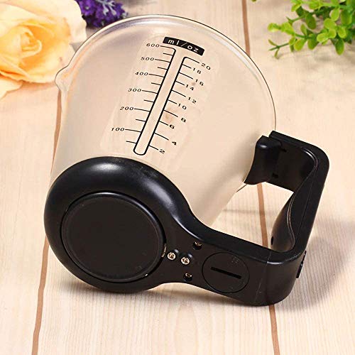  Measuring Cup Kitchen Scales Digital Beaker Libra Electronic Tool Scale With LCD Temperature And Weight Display (Black)