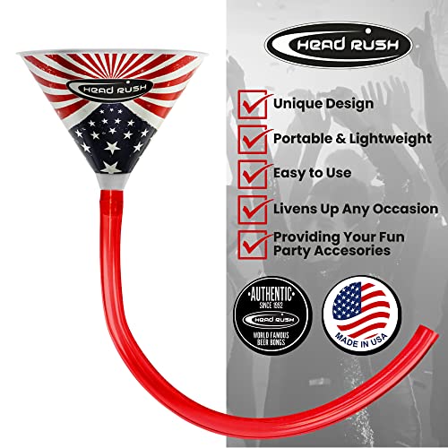  Head Rush Willy Beer Bong - Bachelorette Bongs For Drinking Games, Beer Drinking Accessories + Plastic Funnel, Adult Mouthpiece & White Tube, Beer Funnel Girl Party Games, Party Essentials Ultimate
