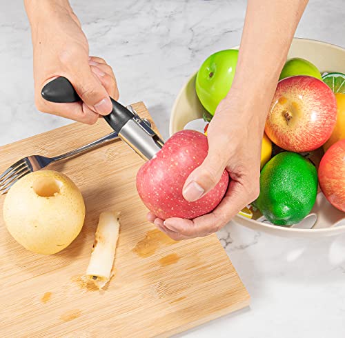  Pple Corer Cutter, Professional Apple Cutter，with Comfortable Handle Premium Apple Corer Remover, Durable Sturdy Fruit Cutter Kitchen Gadgets -LIANGKEN (black)