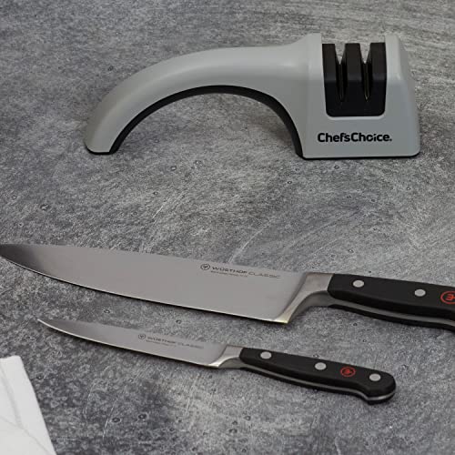  'sChoice 445 Diamond Hone Manual Straight Edge Knife Sharpener, 2-Stage, Gray