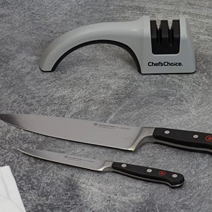  'sChoice 445 Diamond Hone Manual Straight Edge Knife Sharpener, 2-Stage, Gray