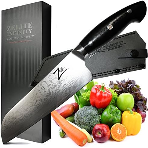  Japanese Paring Knife 4.25 Inch, Paring Knives, Small Knife, Pairing Knife Kitchen, Fruit Knife - Japanese AUS-10 Super Steel 45-Layer Damascus Knife - Deeper Blade - Leather Sheath