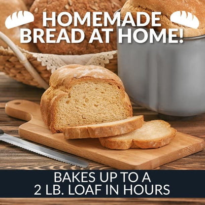  Programmable 2 Lb. Breadmaker With Auto Fruit & Nut Dispenser - Homemade Delicious Bread Every Time