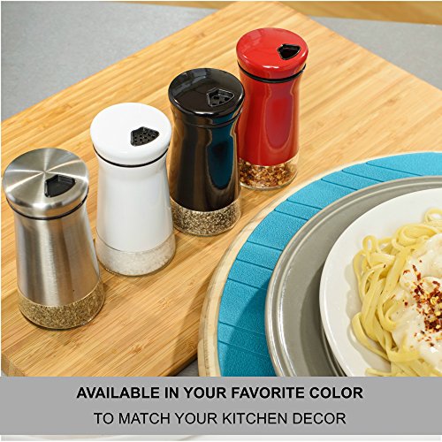  Salt And Pepper Shakers Set With Adjustable Holes - White