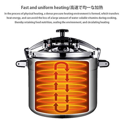  Aluminum Alloy Pressure Cooker, Professional Explosion-proof Large-capacity Household And Commercial Quick Cooking Pot, Suitable For Kitchen, Restaurant, School Canteen, 18L, 25L, 33L, 50L