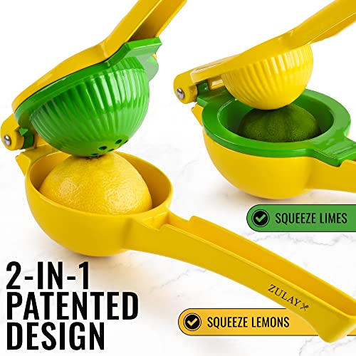  Metal 2-In-1 Lemon Lime Squeezer - Hand Juicer Lemon Squeezer - Max Extraction Manual Citrus Juicer