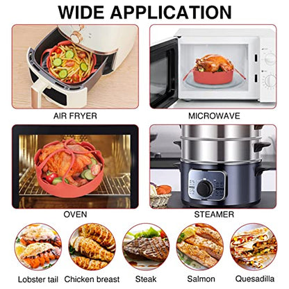  Airfryer Liner For 3-6QT - FDA Tested, Non-Toxic & Eco-Friendly Silicone Solution Against Greasy Air Fryer Liners