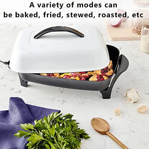  16 Inch Nonstick Electric Skillet - Roasts, Fries, Grills, Stews, Bakes, And Makes One-dish Meals.