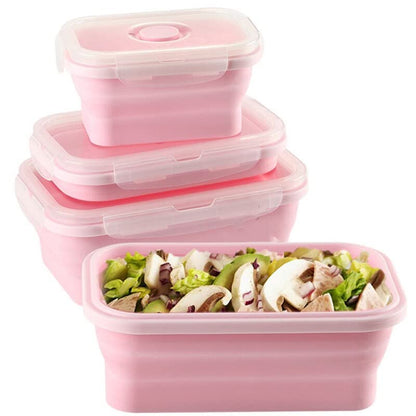 Kitchen Gadgets Salad Box 350ML Silicone Lunch Box Portable Bowl Colorful Folding Food Salad Tool Kitchen Accessories Salad Boxs