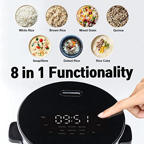  Anu Mini Low Carb Digital Programmable Multi-Functional Rice Cooker, Reduce Sugar Slow Cooker, Warmer, 3 Cups (white Rice), 1 Cup (Low Carb Rice) Uncooked, One-Touch Cooking, 24 Hours Delay Timer, Auto Keep Warm Feature