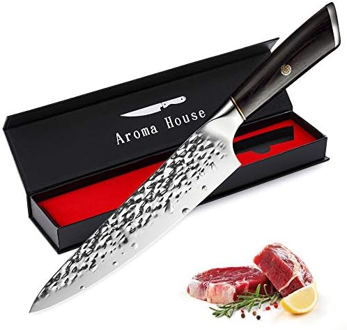  Damascus Nakiri Knife 7", Heavy Duty Kitchen Knife For Meat And Vegetable, High Carbon Stainless Steel & Pakkawood Handle, Magnetic Box, Amazing Gift Option.