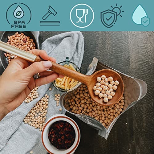  50 Freeze Dryer Mylar Bags For Food Storage 1 Gallon With 50 Oxygen Absorbers - Smell Proof Containers Resealable Bags, Reusable Storage Bags, Heat Seal Bags, Ziplock Bag, Food Bag, 3