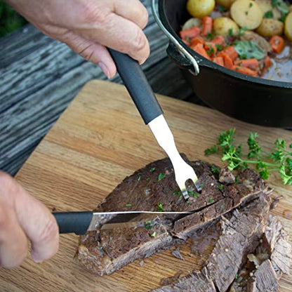  Ada Cutlery Carving Fork Stainless Steel Tine Steel Resin Made In USA, 9-1/2 Inches, Black Handle