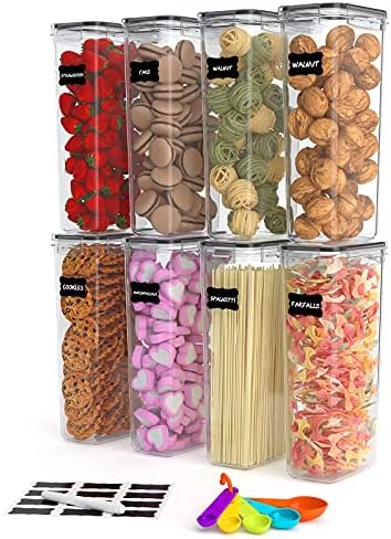  Pasta Containers, 4 Pk 2.8L Airtight Food Storage Containers, Spaghetti Containers For Pantry Organization And Storage, Kitchen Storage Containers For Noodles, Plastic Canisters With Durable Lids