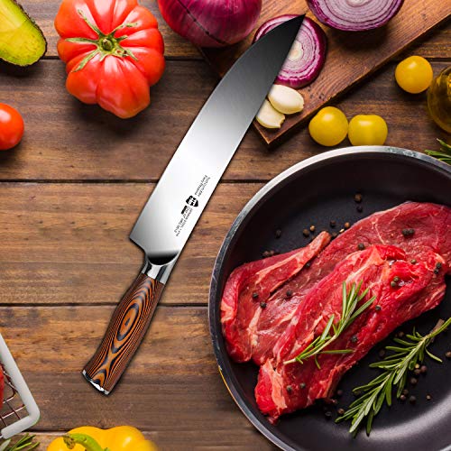  Chef Knife, Pro 10 Inch Chef S Knife, German High Carbon Stainless Steel Anti-rust Kitchen Knives, Ergonomic Handle Fiery Phoenix Series Cutlery