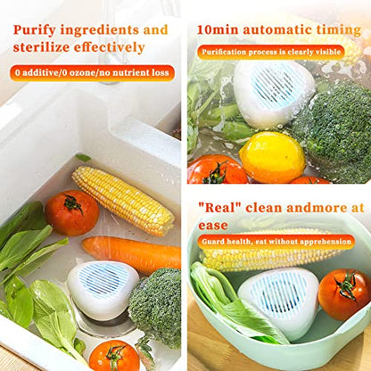  Fruit And Vegetable Washing Machine-Portable Fruit Cleaner Device-Fruit Cleaner Device In Water-Deeply Cleans Fresh Produce-for Cleaning Fruit-Vegetable-Seafood-Tableware（White）