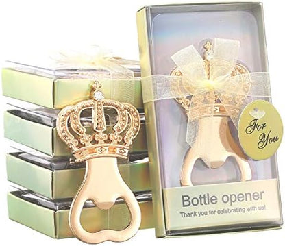  Pack Of 12 Gold Crown Bottle Opener Wedding Favors,Party Favors For Guest Souvenir Gift For Baby Shower Birthday Party Decorations And Supplies By LAYSERI (Gold Crown Style,12 )