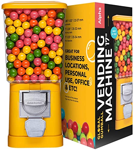  Gumball Machine - Yellow Home Vending Machine - Bubble Gum Machine For Kids - Gumball Machine Bank - Coin Gumball Machine - Gift Kid Gum Ball Machine Without Stand