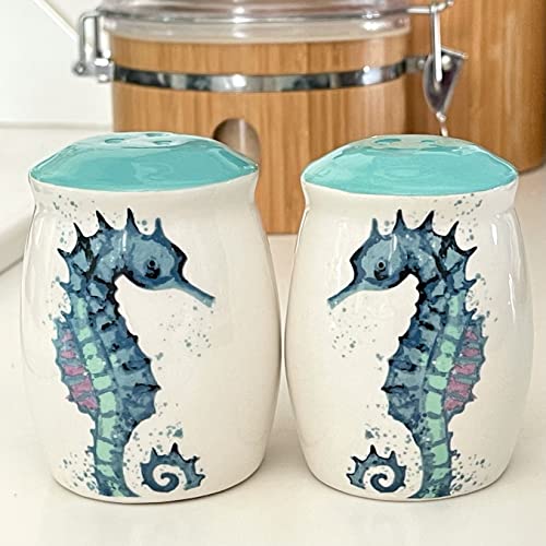  Salt And Pepper Shakers - Adorable Ceramic Seahorse Novelty Set