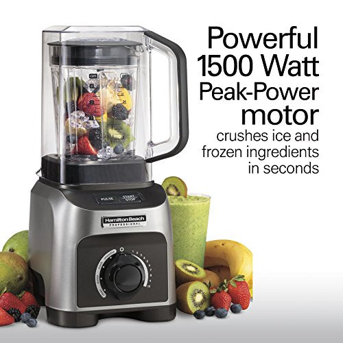  Quiet Shield Blender, 1500W, 32oz BPA Free Jar, 4 Programs & Variable Speed Dial For Puree, Ice Crush, Shakes And Smoothies, Silver (58870)