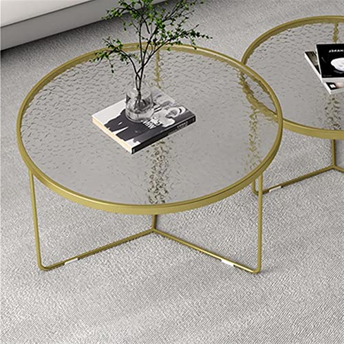  SOOVI Table Glass Coffee Tables Household Round Small Low Corner Table Combination Living Room Furniture Sofa Side Table Minimalist