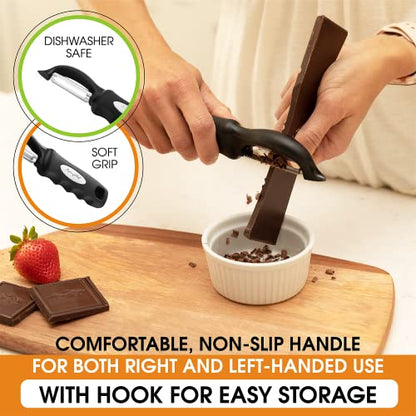  Spring Chef Premium Swivel Vegetable Peeler, Black