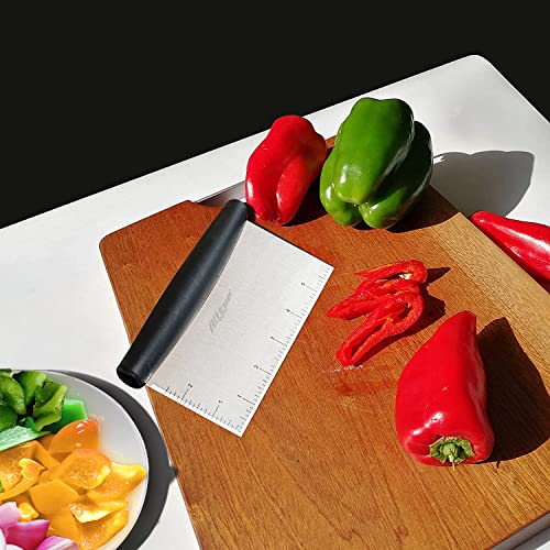  ® Bench Scraper & Chopper,Stainless Steel Blade Knife,Pastry Cutter For Pasta Dough Bread Cake Baking,Multi-purpose Kitchen Tool With Scale Ruler - Set Of 2 Pack