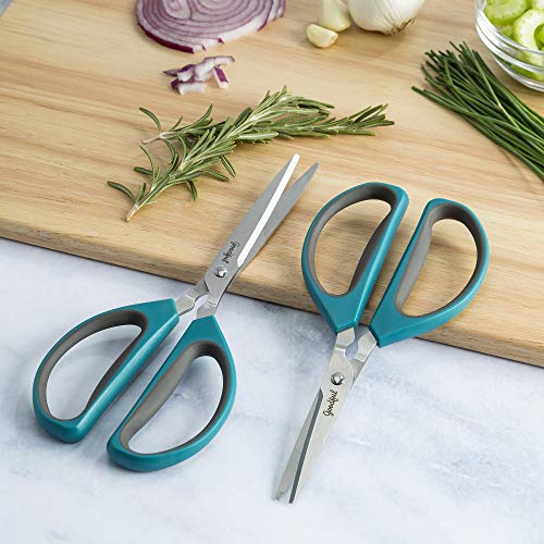  All Purpose Kitchen Shears, Heavy Duty Stainless Steel Scissors, Comfort Grip, Micro-Serrated