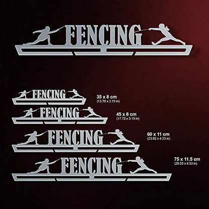  VICTORY HANGERS Fencing Medal Hanger Display - Wall Mounted Award Metal Holder - 100% Stainless Steel Rack For Champions