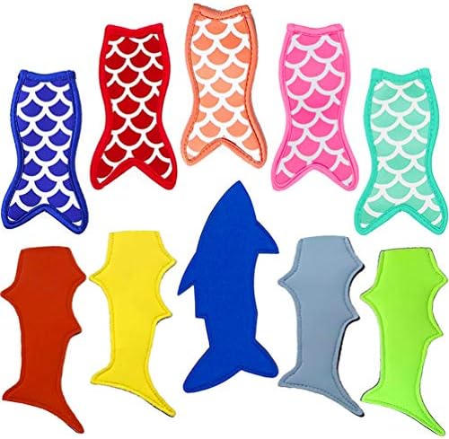  Popsicle Holder Bags Mermaid And Shark Ice Pop Sleeves Freezer Reusable Popsicle Covers 10 Pc