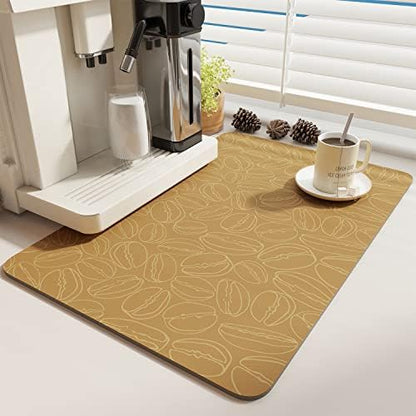  -Coffee Mat-Coffee Bar Accessories-Absorbent Stain Resistant Drying Mat Fit Under Coffee Maker Machine Coffee Pot Tray Espresso Machine-Coffee Station Accessories And Decor-12”x19”