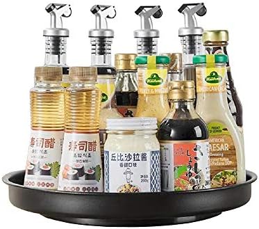  Lazy Susan Turntable Spice Organizer 9", Rotating Spinning Lazy Susans Storage Container For Kitchen Pantry, Counters, Countertop, Shelf, Table, Vanity Black