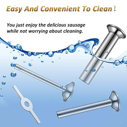  4 Pieces Sausage Maker Kit Include 3 Pieces Sausage Stuffer Tubes Stainless Steel Grinder Stuffer Tubes In 3 Sizes With Stainless Steel Sausage Stuffer Ring For Size 5 Meat Grinder Food Grinder