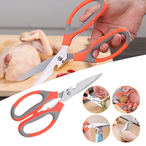  Kitchen Shears Ultra Sharp Stainless Steel Multifunctional Stainless Steel Kitchen Detachable Shears Heavy Duty Meat Scissors Fish Herbs Stainless Steel Kitchen (As Shown, One Size)