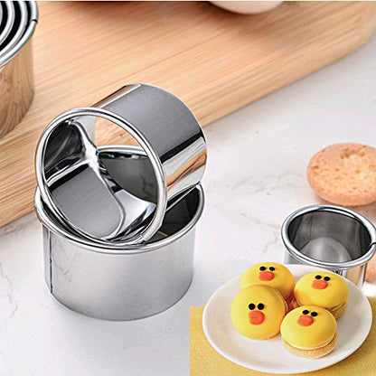  Cookie Cutters - Biscuit Cutters/Stainless Steel Dumpling Cutters/Cake Pastry Cutters / Cake Cookie Scone Cutters Molds Stamps For Cooking Baking ( 3Pcs, Round Edge)